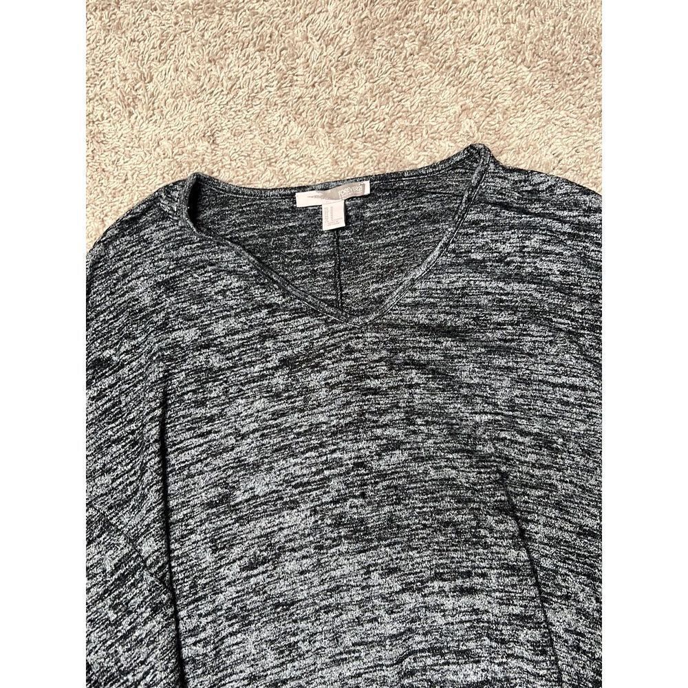 Forever21 Grey Marled Knit Piko 1/2 sleeve sweater top